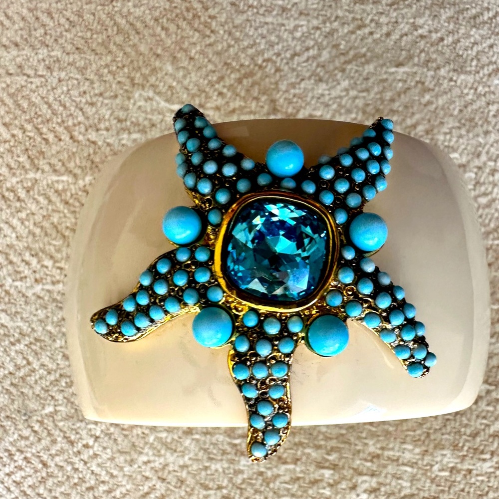 Kenneth Jay Lane turquoise starfish bagel